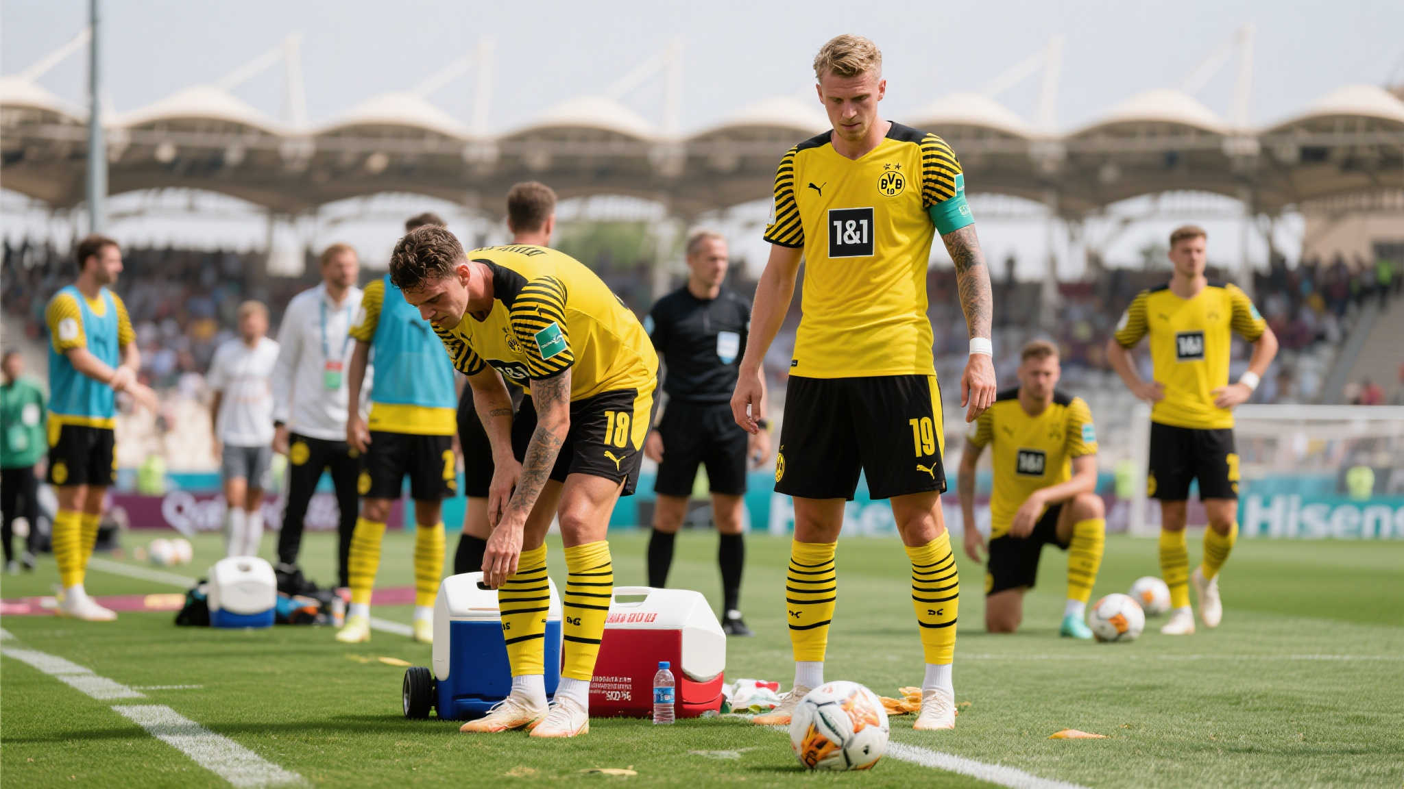 多特蒙德替补队员难耐30.5度酷暑,选择留守更衣室 多特蒙德替补队员难耐30.5度酷暑,选择留守更衣室